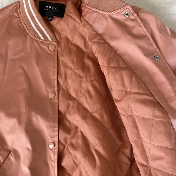 Obey Pink Varsity Jacket, Size XS - Picture 7 of 7